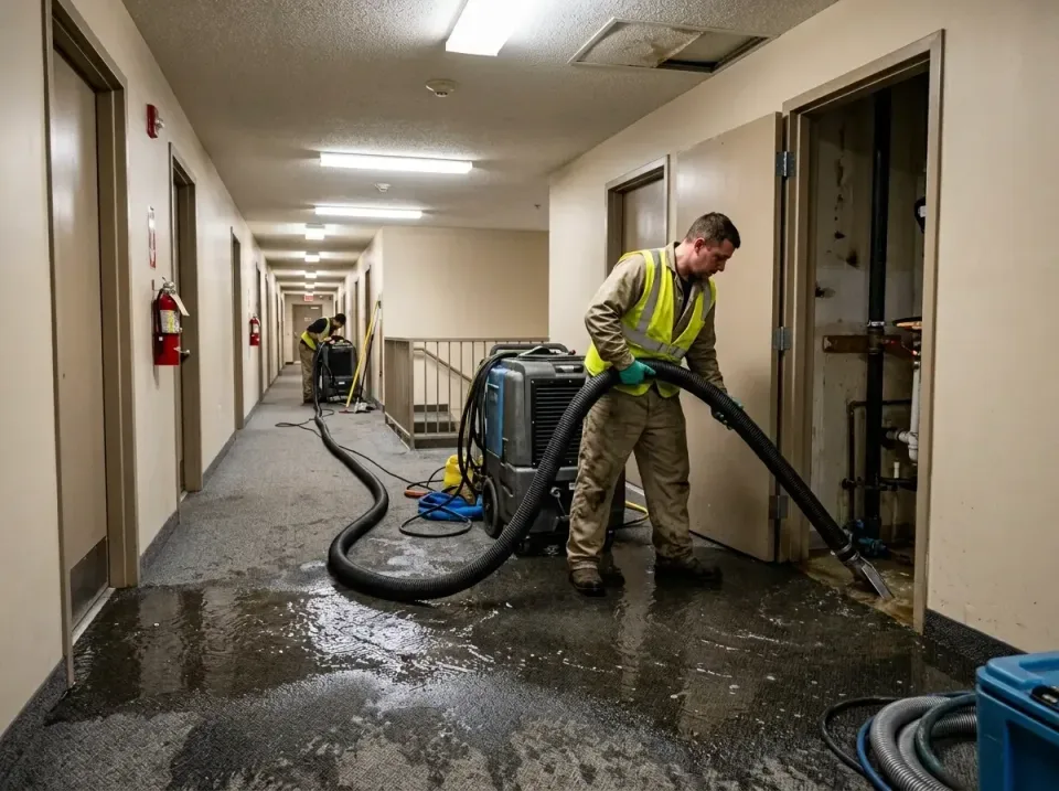 multi-unit-apartment-hallway-f-005 — frequently asked questions, Emergency Burst Pipe Water Extraction & Removal in Blanchar…